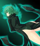  ass dress dutch_angle green_hair nekomamire one-punch_man short_hair side_slit solo tatsumaki thighs 