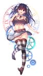  :o analog_clock artist_name bangs belt black_legwear blush breasts brown_hair cleavage clock collarbone crop_top frilled_shirt frills full_body gears grey_skirt hair_between_eyes hair_ribbon head_tilt highres large_breasts long_hair looking_at_viewer midriff navel no_shoes open_mouth original panties pleated_skirt puffy_short_sleeves puffy_sleeves red_eyes ribbon roman_numerals running shirt short_sleeves simple_background skirt solo stomach strap striped striped_legwear taut_clothes unagidon_(hakarigoto) underwear white_background white_panties white_ribbon 