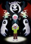  alternate_form artist_name asriel_dreemurr crying dual_persona heart jarvis0201 monster_boy shirt spoilers striped striped_shirt sweater undertale 