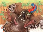  animal_genitalia avian beak bird butt cum erection feral holidays looking_at_viewer male open_mouth orgasm penis presenting pumpkin qwertydragon smile solo talons tapering_penis thanksgiving tongue turkey wide_hips wings 