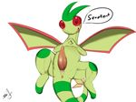  animal_genitalia anus dialogue english_text erection feral flygon front_view genital_slit grin humor looking_at_viewer male nintendo penis pok&eacute;mon pun scalie seyrmo signature slit solo speech_bubble spread_legs spreading tapering_penis text video_games wings 