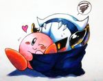  &lt;3 alien armor blush cape clothing duo kirby kirby_(series) male mask meta_knight nintendo not_furry one_eye_closed shoulder_pads simple_background smile video_games wink ユィスパー 