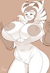  2015 alien angela_cross areola big_breasts breasts clothing erect_nipples female huge_breasts jaeh nipples ratchet_and_clank torn_clothing video_games 