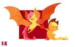  2015 apple applejack_(mlp) bat_pony duo equine fangs female fight flutterbat_(mlp) fluttershy_(mlp) fluttershythekind flying freckles friendship_is_magic fruit horse mammal my_little_pony pony 