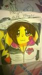  &lt;3 brown_hair english_text female hair low_res nicktheultimate nintendo pikachu pok&eacute;mon solo text traditional_media_(artwork) video_games 