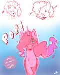  30_minute_art_challenge blue_eyes cold-blooded-twilight dialogue equine female feral friendship_is_magic fur hair horn horse looking_at_viewer mammal my_little_pony open_mouth pink_fur pink_hair pinkie_pie_(mlp) pony text transformation winged_unicorn wings 
