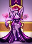  2015 anthro anthrofied book breasts cleavage clothed clothing dress equine eyewear female friendship_is_magic glasses glowing horn magic mammal my_little_pony sitting solo throne toughset twilight_sparkle_(mlp) winged_unicorn wings 