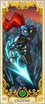  armor card dogbomber eye-patch fish marine melee_weapon polearm spear tarot_card undertale undyne video_games weapon 