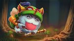  blue_fur claws cute eyes_closed forest fur grass hat league_of_legends male outside poro_(lol) teemo_(character) telescope tongue tongue_out tree unknown_artist video_games 