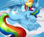  2015 blue_feathers blue_fur equine feathers female feral friendship_is_magic fur hair madacon mammal multicolored_hair my_little_pony pegasus rainbow_dash_(mlp) rainbow_fur rainbow_hair solo wings 