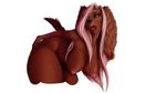  anthro bent_over big_breasts breasts canine dog female hair long_hair mammal nipple_piercing nipples nude onu open_mouth piercing simple_background solo tongue white_background 
