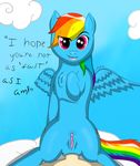  anal anal_penetration blue_fur clitoris equine female friendship_is_magic fur horse interspecies male male/female mammal my_little_pony pegasus penetration pony pussy rainbow_dash_(mlp) wings zuphyx 