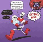  angry arachnid arthropod bone clothing dialogue female grin hair male muffet papyrus_(undertale) rescue running sans_(undertale) skeleton smile speech_bubble spider sugarkills teeth text undertale video_games 