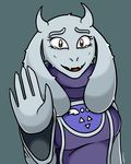  canastus caprine clothing fangs female fluffy fur goat horn long_ears looking_at_viewer mammal mother parent red_eyes robe solo tears toriel undertale video_games white_fur 