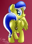  animal_genitalia clitoral_winking clitoris cremedelaclop_(artist) equine equine_pussy fan_character female friendship_is_magic hair happy horse mammal my_little_pony pegasus pony pussy pussy_juice solo teats wings 
