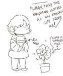  ... bone clothing comic dialogue flora_fauna flowey_the_flower human male mamaito mammal monochrome monster papyrus plant pot_(disambiguation) simple_background skeleton text underfell undertale video_games white_background 