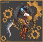  boots breasts clothing dragon female footwear gears horn pinup popcornpanic pose solo spikes steampunk wings 