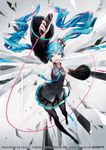  aqua_eyes aqua_hair artist_name copyright_name detached_sleeves hatsune_miku headset highres long_hair necktie neco official_art open_mouth solo thighhighs twintails very_long_hair vocaloid 
