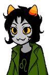  animated black_eyes black_hair fangs feline female green_tongue hair homestuck horn mammal ms_paint_adventures nepeta_leijon solo troll yellow_sclera 