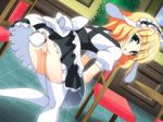  anal anal_object_insertion anal_tail ass blonde_hair blue_eyes blush bunny_tail butt_plug fake_tail fleur_de_lapin_uniform gochuumon_wa_usagi_desu_ka? kirima_sharo looking_at_viewer motonaga_hiroya no_panties object_insertion pussy short_hair solo tail thighhighs uncensored waitress 