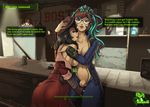  black_hair breasts brown_eyes brown_hair english fake_screenshot fallout fallout_4 fingerless_gloves futa_with_female futanari glasses gloves hizzacked hizzy_(hizzacked) jumpsuit large_breasts licking long_hair medium_breasts multicolored_hair multiple_girls nipples open_clothes original penis pip_boy piper_wright scarf short_hair two-tone_hair undressing vault_dweller vault_suit 