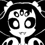  animated arachnid arthropod fangs female looking_at_viewer monochrome muffet multiple_eyes pigtails solo spider undertale video_games 