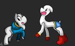  bottomless clothed clothing duo eldritch_abomination equine feral footwear friendship_is_magic gamergirlxx77 half-dressed hoodie horse jacket male mammal my_little_pony pants papyrus ponification pony sans_(undertale) scared shoes topless transformation undertale video_games 