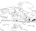  anal angelofhapiness handjob line_art male male/male outside penis shadow_the_hedgehog sonic_(series) sonic_the_hedgehog 