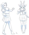  aogami cervine clothing female gloves karin_kanzuki mammal reindeer school_uniform street_fighter transformation uniform video_games 