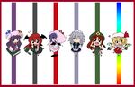  bat_wings blonde_hair book braid flandre_scarlet hair_ribbon hat head_wings hong_meiling izayoi_sakuya koakuma long_hair maid multiple_girls patchouli_knowledge purple_hair red_hair remilia_scarlet ribbon short_hair silver_hair sugiura touhou twin_braids vampire wings 