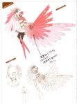  absurdres artbook concept_art flower highres konohana_sakuya official_art persona persona_4 scan sketch skirt soejima_shigenori wings 