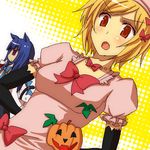  blonde_hair dress frederica_bernkastel lambdadelta pink_dress pumpkin ribbon ribbons umineko_no_naku_koro_ni 