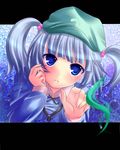  bad_id bad_pixiv_id blue_eyes blue_hair hair_bobbles hair_ornament kawashiro_nitori maryquant solo touhou twintails two_side_up 