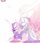  cape carl_clover chibi child claws drag glasses headdress male nirvana ragged robot single_earring top_hat walking 