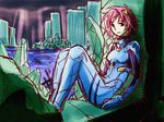  hairband heart komeiji_satori neon_genesis_evangelion parody pink_hair plugsuit rex_k sitting solo touhou 