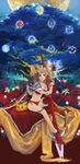  animal_ears blonde_hair blue_eyes book chain christmas dryad_(seiken_densetsu) faerie_(seiken_densetsu_3) fairy fenrir_knight gloves gnome_(seiken_densetsu) highres horns jinn_(seiken_densetsu) legs long_hair low-tied_long_hair luna_(seiken_densetsu) moon multiple_girls navel opiu polearm rabite riesz salamander_(seiken_densetsu) seiken_densetsu seiken_densetsu_3 shade_(seiken_densetsu) single_thighhigh sitting spear thighhighs tree undine_(seiken_densetsu) very_long_hair weapon will-o'-wisp_(seiken_densetsu) wolf wolf_ears 