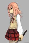  bad_id bad_pixiv_id katana molly pink_eyes pink_hair school_uniform shaman_king skirt solo sword tamamura_tamao weapon 