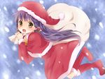  andou_mahoro bad_id bad_pixiv_id black_hair hat long_hair mahoromatic maruki_(punchiki) santa_costume santa_hat solo yellow_eyes 