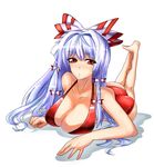  bad_id bad_pixiv_id bikini breasts fujiwara_no_mokou large_breasts nanban_teishoku ribbon silver_hair solo swimsuit touhou 