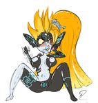  blush breasts brown_eyes female imp midna nintendo pointy_ears ponytail pussy sex_toy the_legend_of_zelda transformation twilight_princess unknown_artist video_games 