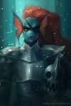  armor eye_patch eyewear female fish marine monster solo undertale undyne video_games 