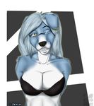  2015 anthro big_breasts breasts canine clothed clothing female glass hair headshot jayla lingerie mammal piercing ring underwear wolf zecho 