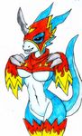  bluewolfavenger breasts digimon female flamedramon flamedramon_(character) invalid_tag 