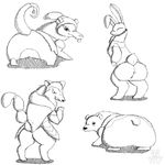  amber_(armello) angry anthro armello armor bear buckteeth butt canine clothed clothing eyes_closed featureless_crotch female frown group half-closed_eyes half-dressed lagomorph looking_at_viewer looking_back mammal monochrome rabbit rat river_(armello) rodent sana_(armello) sketch smile teeth tongue tongue_out waffurukitsune wolf zosha_(armello) 