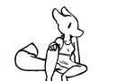  accidental_nudity bottomless canine clothed clothing colorless dress female fennec fox fur half-dressed line_art mammal partial_nudity pussy razzmatazz_ simple_background sitting skirt solo upskirt 