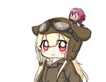  :d alternate_costume black_ribbon blonde_hair closed_mouth commentary fairy_(kantai_collection) flight_goggles hair_ornament hair_ribbon hairclip jako_(jakoo21) kantai_collection long_hair looking_at_viewer multiple_girls open_mouth red_eyes remodel_(kantai_collection) reppuu_(kantai_collection) ribbon scarf smile white_scarf yuudachi_(kantai_collection) |_| 