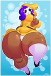  blush breasts bulumble-bum cleavage clothed clothing dark_skin hood legwear looking_down mario_bros nintendo nipples_through_clothes shygirl shyguy skimpy skirt stockings thick_thighs upskirt video_games white_panties 