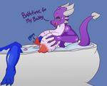  anthro bath breasts bubble buru_(jaynatorburudragon) dragon fan_character feet jaynatorburudragon mother mother_and_son nipples parent penis son 