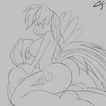  chrono-fur cowgirl_position equine fan_character female friendship_is_magic male male/female mammal monochrome my_little_pony on_top pegasus rainbow_dash_(mlp) sex wings 