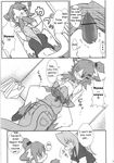  animal_genitalia anthro blush censored clothed clothing comic covering_mouth crossdressing dialogue doujinshi duo english_text feline fellatio female fur hair lala mammal midriff monochrome opened_mouth oral penis precum saliva seishun_18kin_kippu4 sex simple_background skirt text toilet tongue 